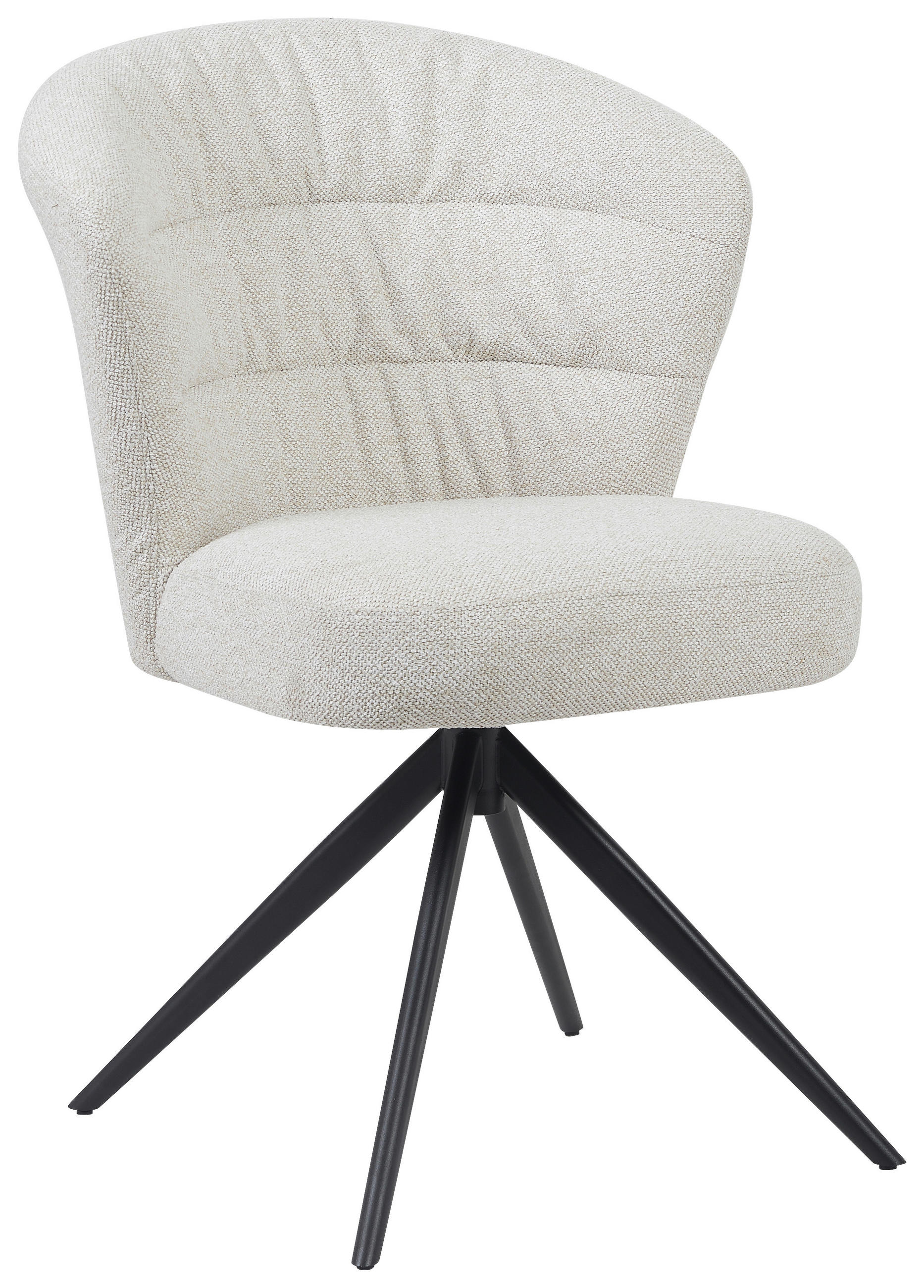 STUHL - Beige/Schwarz, Design, Textil/Metall (64/89/58cm) - Stylife