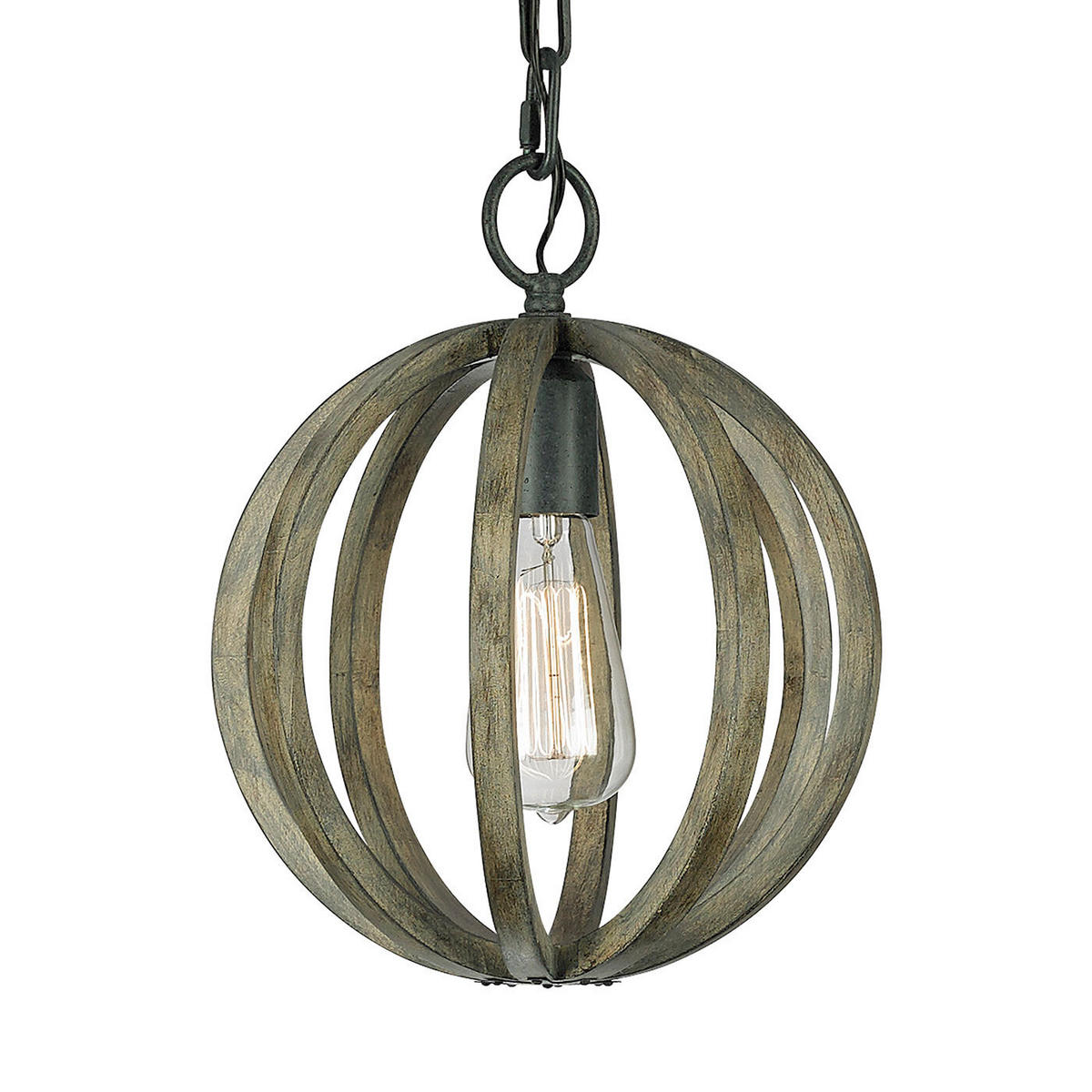 HÄNGELEUCHTE 25.4/47 cm    - Eichefarben, Konventionell, Holz/Metall (25.4/47cm) - Elstead Lighting