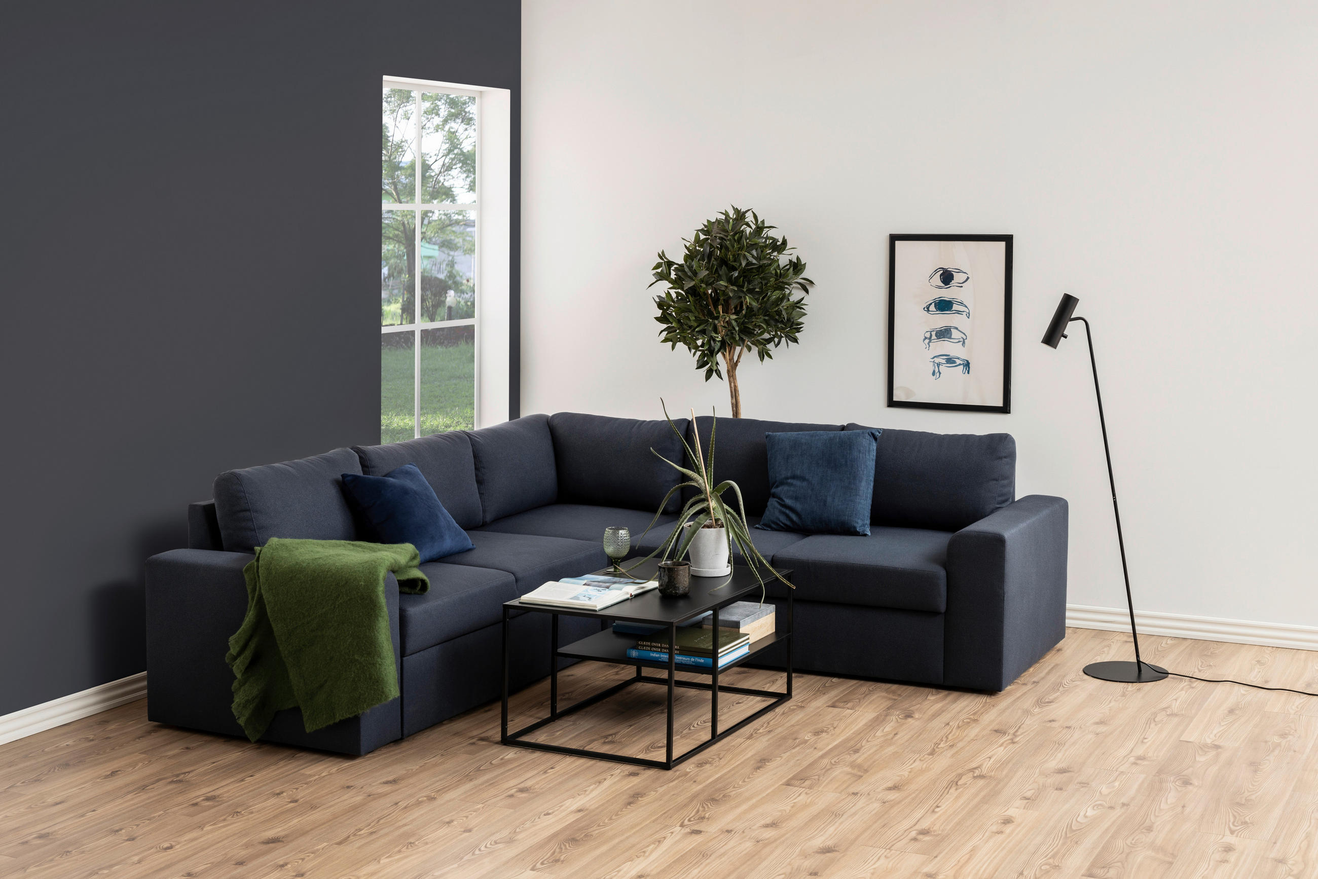 COUCHTISCH 90/60/45 cm rechteckig Schwarz  - Schwarz, Trend, Metall (90/60/45cm) - MID.YOU
