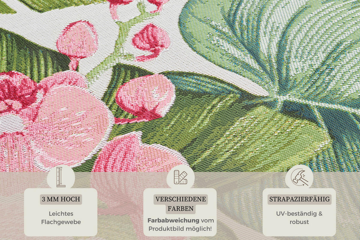 OUTDOORTEPPICH 80/165 cm Flair Multicolor, Grün  - Multicolor/Grün, Design, Kunststoff (80/165cm) - Hanse Home