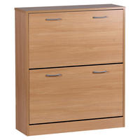 OMARA Z LOPUTAMI ZA ČEVLJE barve bukve - srebrne barve/barve bukve, Konvencionalno, umetna masa/leseni material (75/87/24cm) - MID.YOU