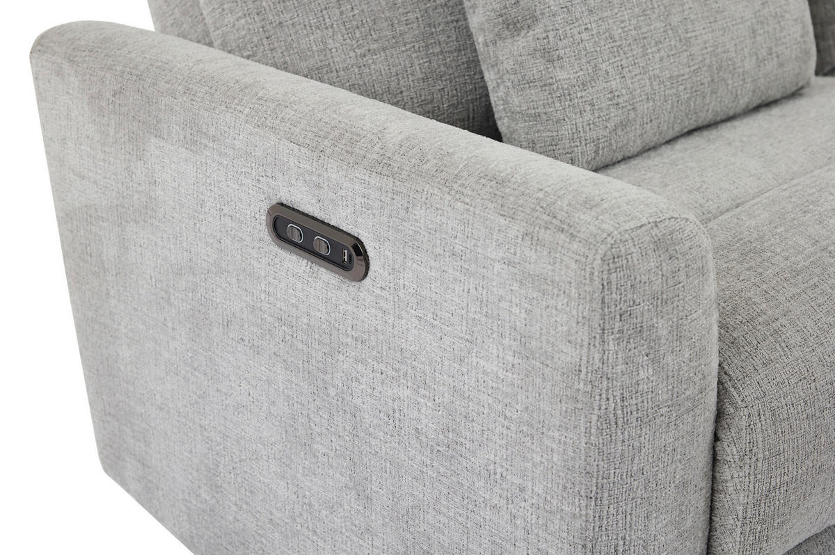 ECKSOFA Grau Webstoff  - Schwarz/Grau, Design, Kunststoff/Textil (212/101cm) - Carryhome