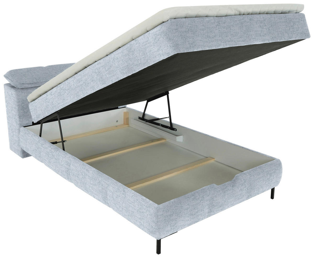 BOXBETT 120/200 cm  in Blaugrau  - Blaugrau/Schwarz, Konventionell, Holz/Holzwerkstoff (120/200cm) - Xora