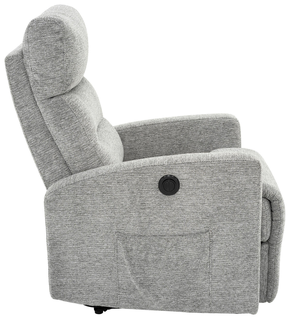 FERNSEHSESSEL  mit Webstoff Grau, Schwarz  - Schwarz/Grau, Design, Kunststoff/Textil (76/102/93cm) - Carryhome