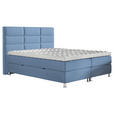 BOXBETT 140/200 cm  in Blau  - Chromfarben/Blau, KONVENTIONELL, Textil/Metall (140/200cm) - Carryhome