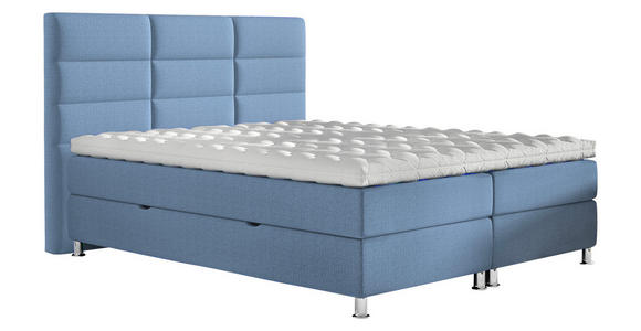 BOXBETT 140/200 cm  in Blau  - Chromfarben/Blau, KONVENTIONELL, Textil/Metall (140/200cm) - Carryhome