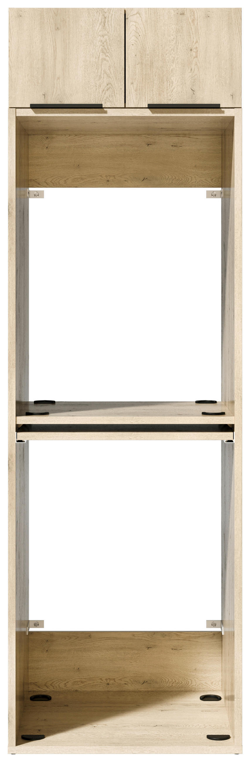 WASCHMASCHINENSCHRANK 70/220/68 cm  in Eichefarben  - Eichefarben/Schwarz, Basics, Holzwerkstoff/Kunststoff (70/220/68cm) - MID.YOU