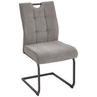 SCHWINGSTUHL  in Eisen Cord  - Schwarz/Grau, MODERN, Textil/Metall (49/98/61cm) - Livetastic