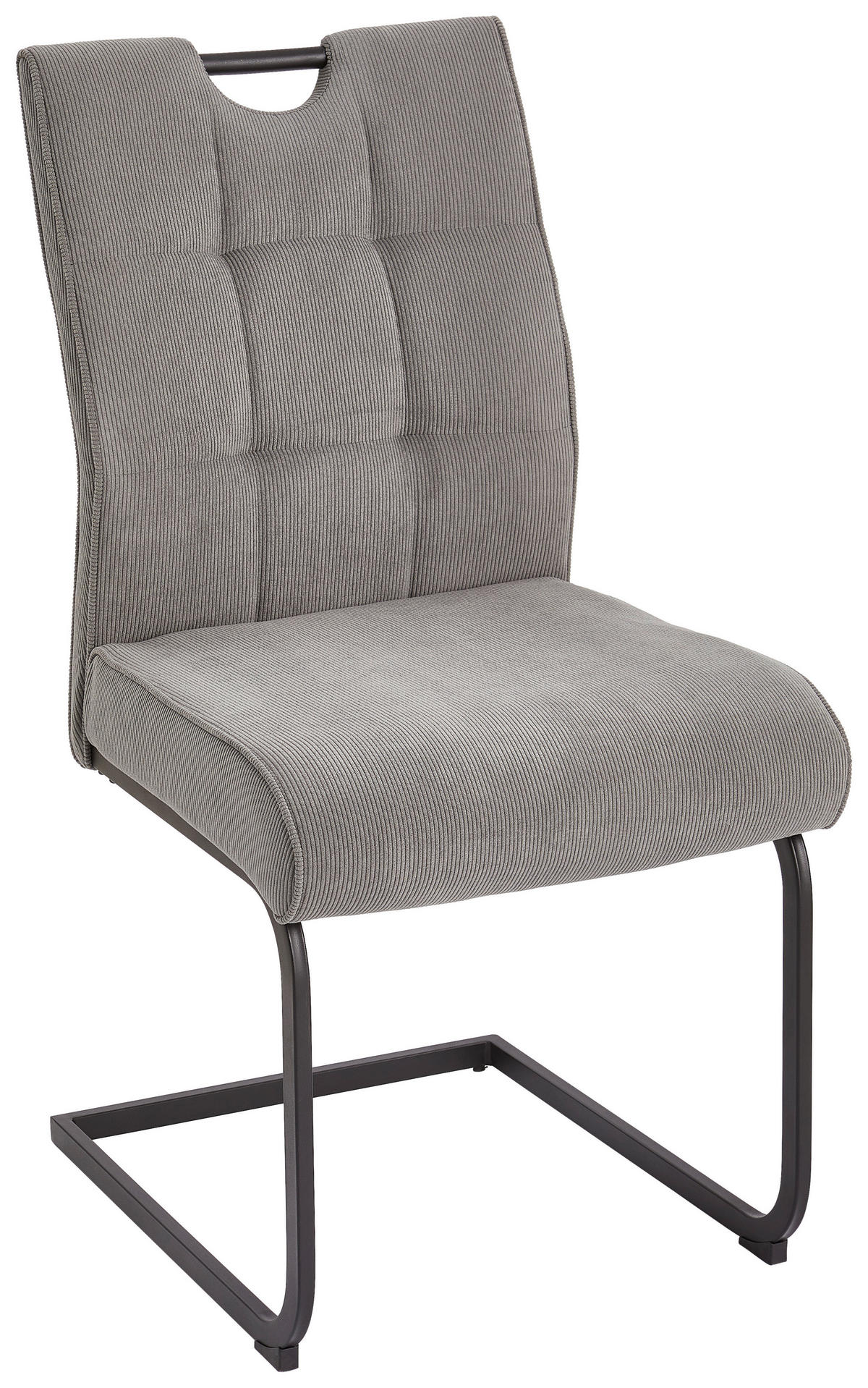 SCHWINGSTUHL  in Eisen Cord  - Schwarz/Grau, MODERN, Textil/Metall (49/98/61cm) - Livetastic