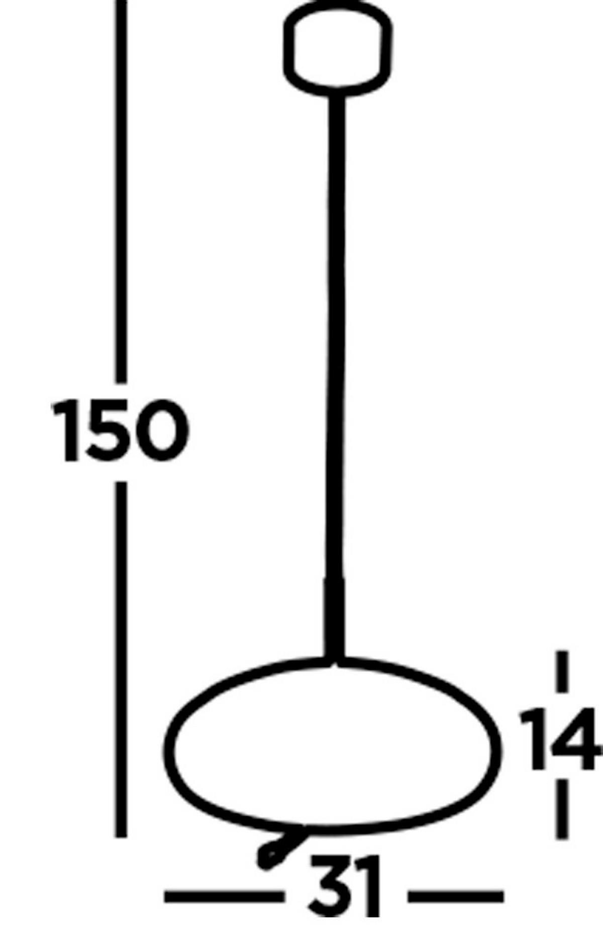 VISEČA LED-SVETILKA  Lisbon 6 W/147 lm/2700 K/230 V/ - črna, Design, kovina/steklo (31/31/30-150cm)