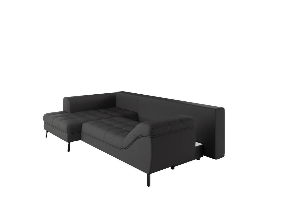Ecksofa inkl. Funktionen in Webstoff Anthrazit  - Anthrazit/Schwarz, Modern, Holz/Textil (177/279cm)