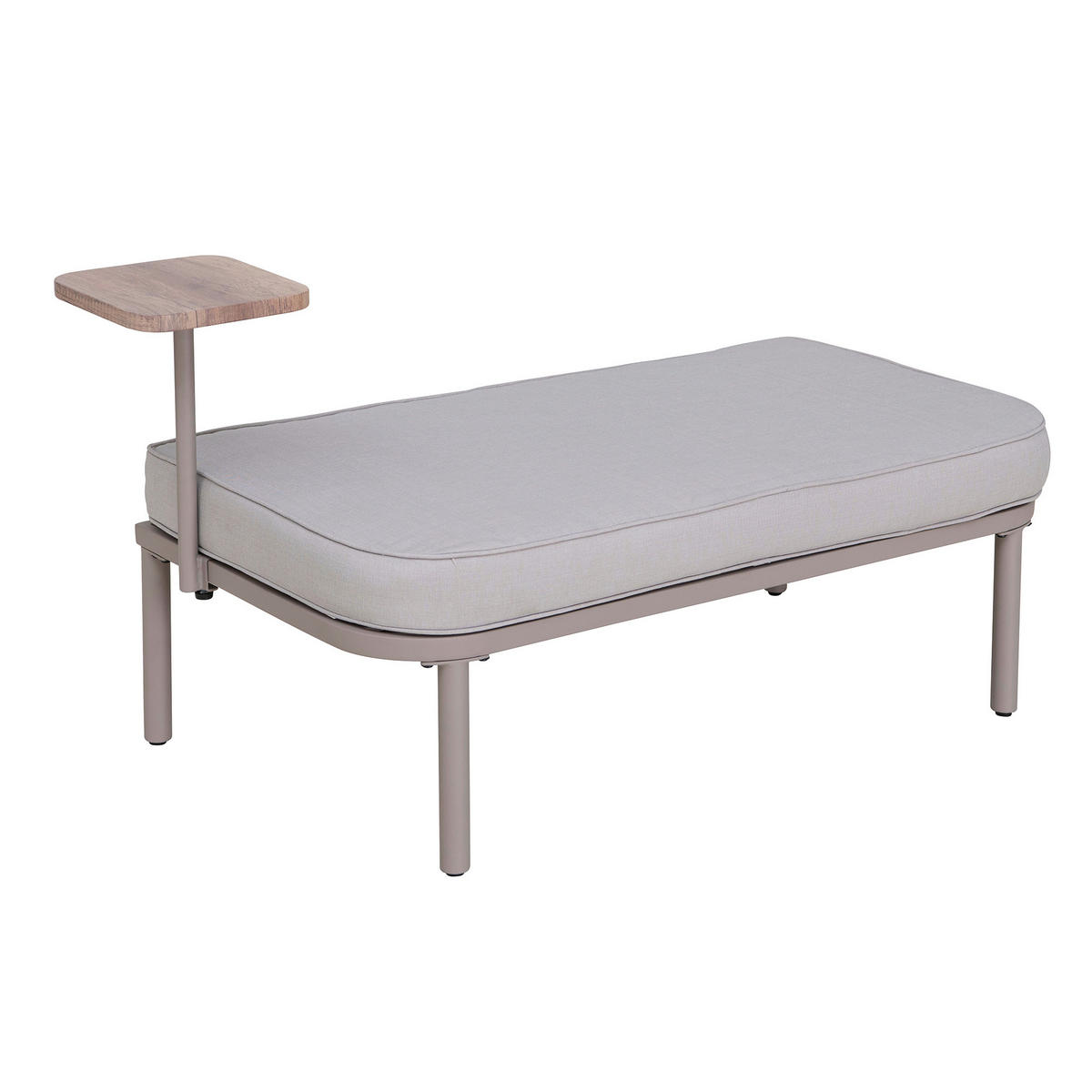 DOPPELLIEGE 142/82/128 cm Rattan  - Naturfarben/Grau, Basics, Holz/Kunststoff (142/82/128cm) - Modante