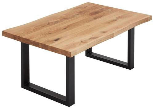 KONFERENČNÝ STOLÍK, čierna, farba duba, drevo, kov, 110/70/45 cm - čierna/farba duba, Design, kov/drevo (110/70/45cm) - Valnatura