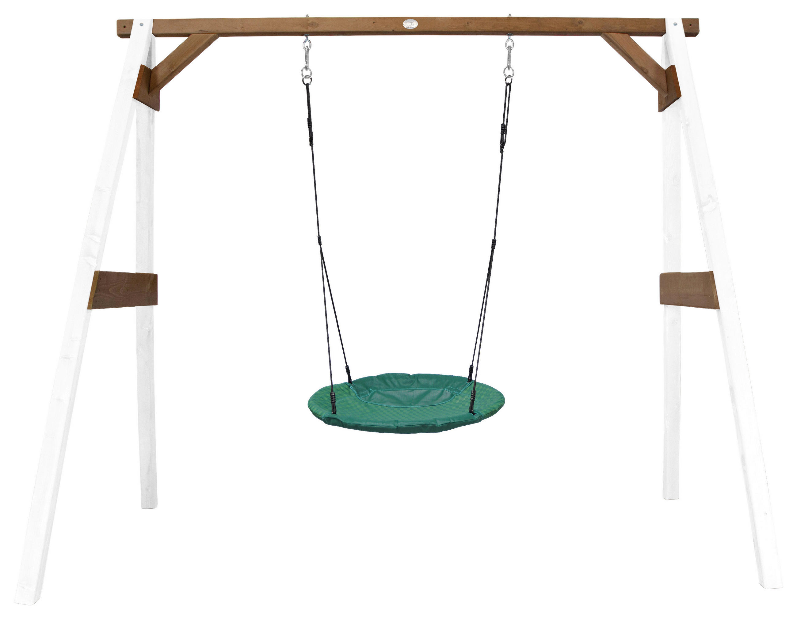 NESTSCHAUKEL Braun, Weiß  - Braun/Weiß, KONVENTIONELL, Holz/Kunststoff (254/207/160cm) - Ambia Garden