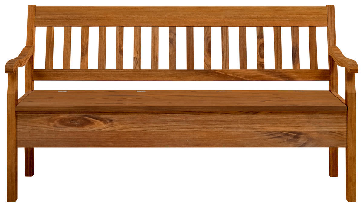 SITZBANK 169/93/58 cm Bernsteinfarben Kiefer massiv  - Bernsteinfarben, ROMANTIK / LANDHAUS, Holz (169/93/58cm) - Boxxx