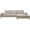 ECKSOFA in Flachgewebe Hellbraun  - Hellbraun/Schwarz, Natur, Holz/Textil (314/176cm) - Valnatura