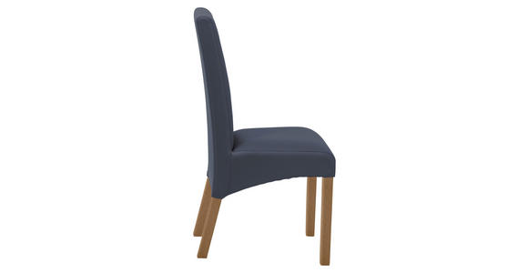 STUHL Lederlook Buchefarben, Dunkelblau - Buchefarben/Dunkelblau, KONVENTIONELL, Holz/Textil (47/102/57cm) - Carryhome
