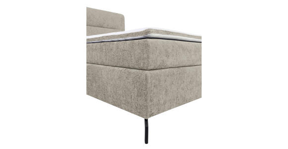 BOXSPRINGBETT 180/200 cm,  in Hellgrau, Topper, H3 + H3 = fest  - Hellgrau/Schwarz, Design, Textil/Metall (180/200cm) - Esposa