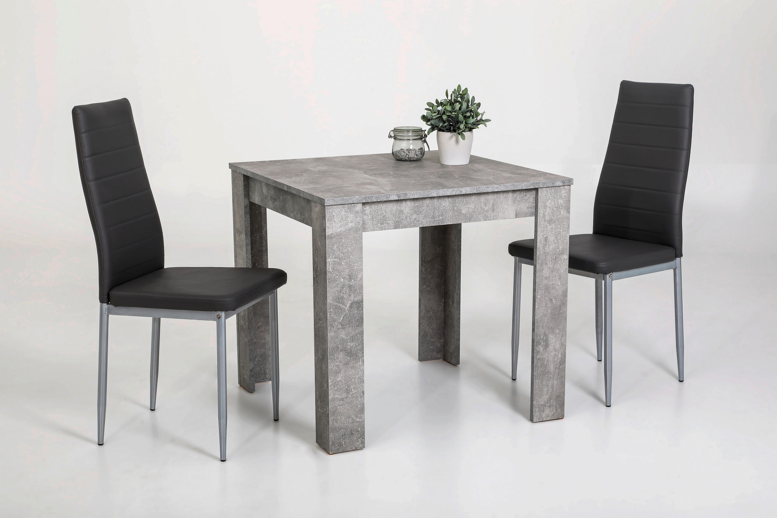 TISCHGRUPPE Grau  - Grau, MODERN, Textil/Metall (80/74/80cm)