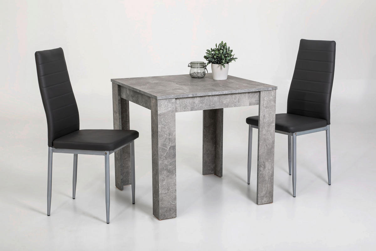 TISCHGRUPPE Grau  - Grau, MODERN, Textil/Metall (80/74/80cm)
