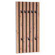 WANDGARDEROBE  in Schwarz, Eiche Artisan  - Schwarz/Eiche Artisan, Design, Holzwerkstoff (45/90/4cm) - Xora
