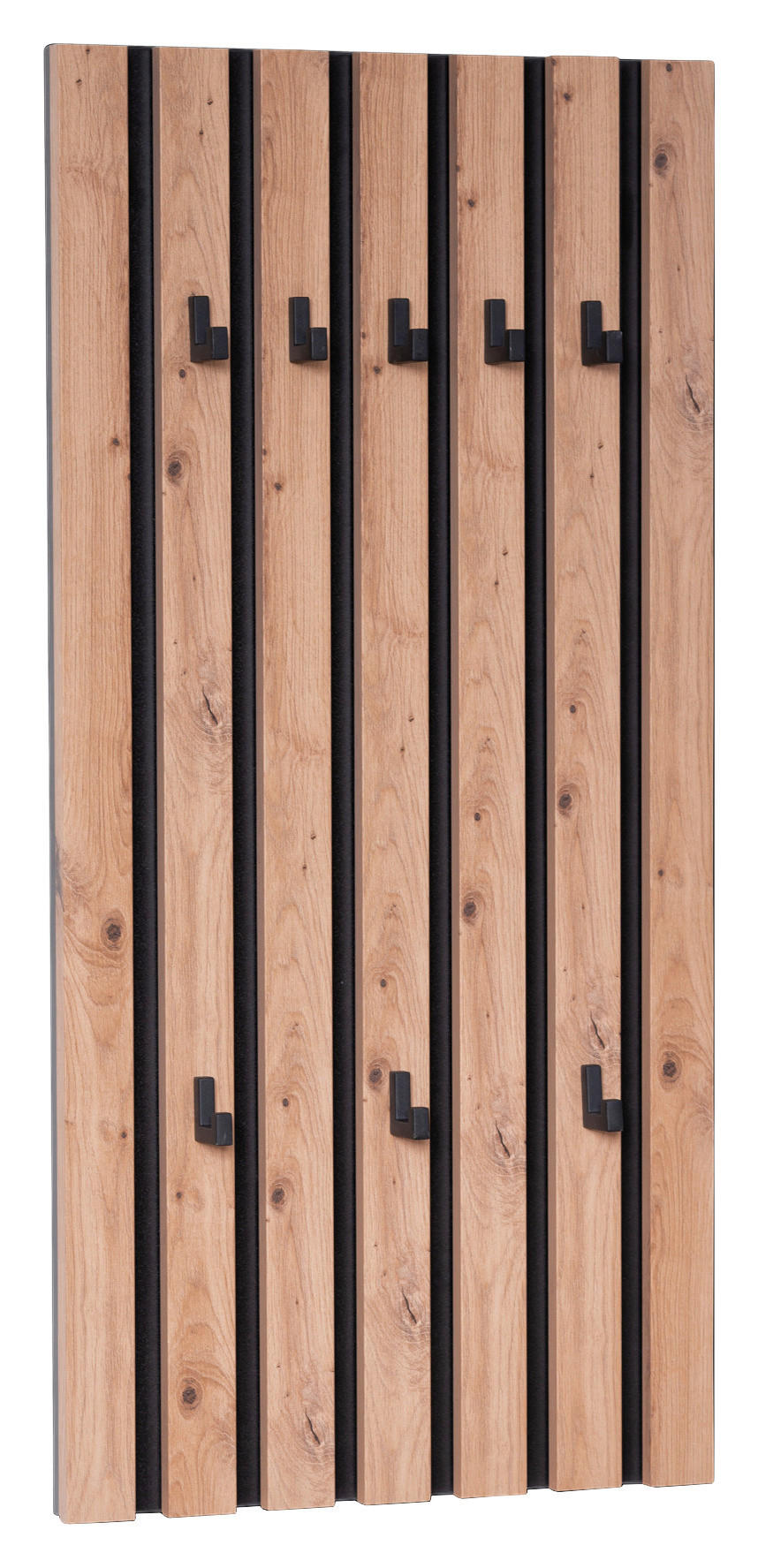 Xora Wandgarderobe Schwarz, Eiche Artisan 45x90x4 cm