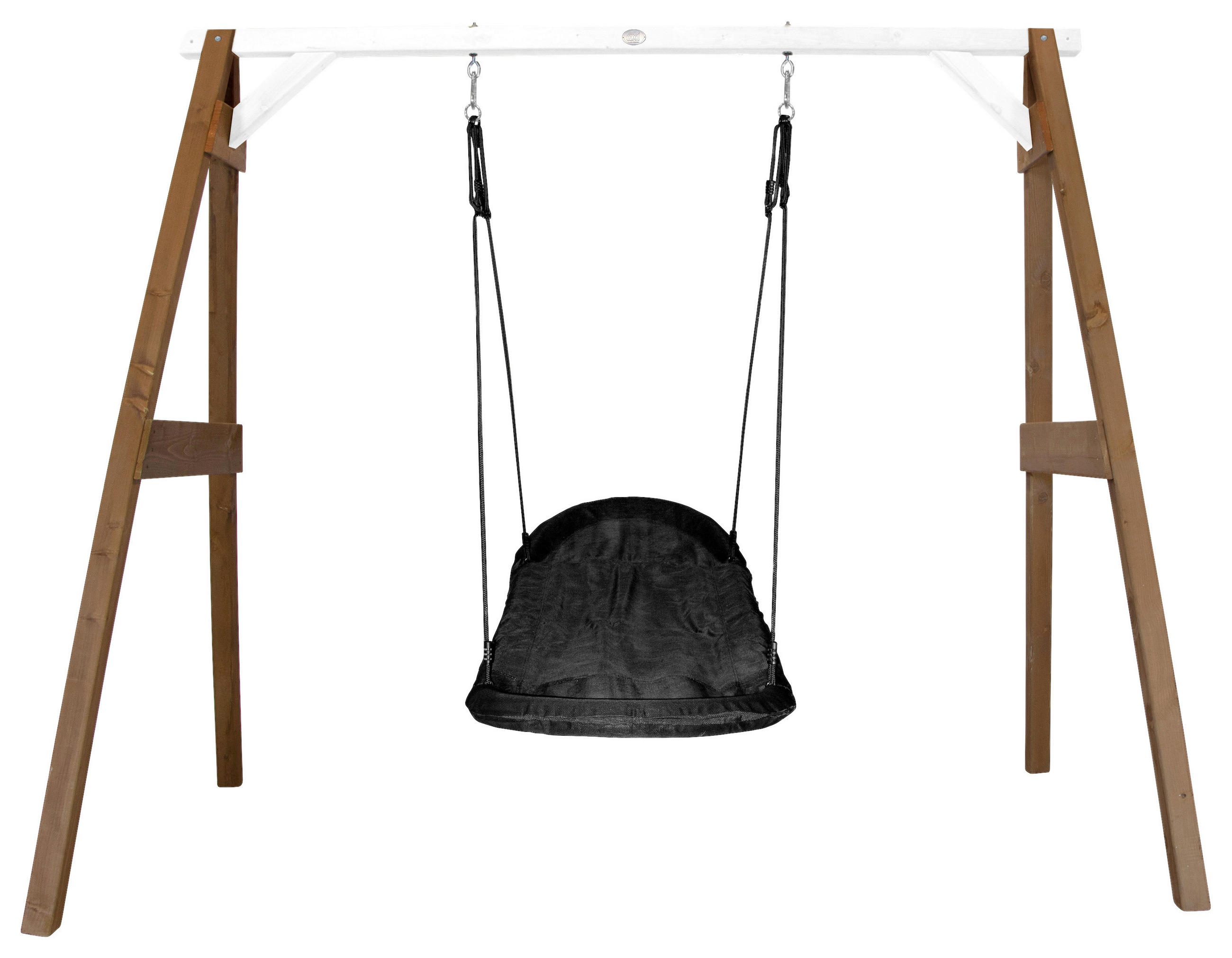 NESTSCHAUKEL Braun, Schwarz, Weiß  - Schwarz/Braun, KONVENTIONELL, Holz (254/207/160cm) - Ambia Garden