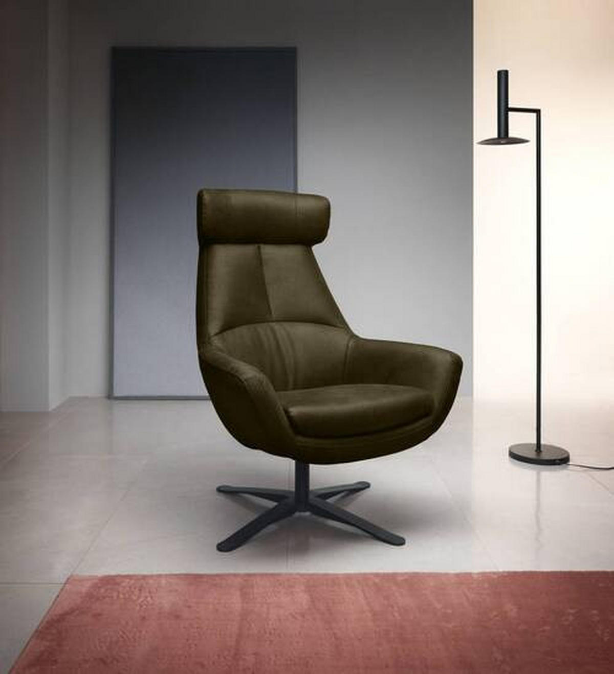 SESSEL in Mikrofaser Grün  - Schwarz/Grün, Modern, Textil/Metall (81/112/83cm) - Trendmanufaktur