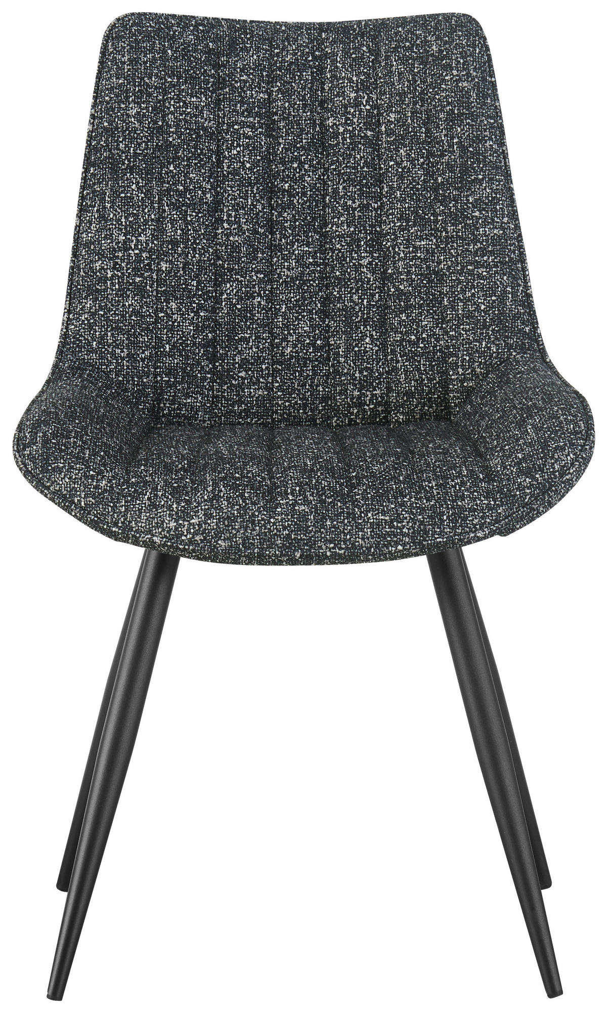 STUHL  in Eisen Leinenoptik Holz, Metall, Textil  - Anthrazit/Schwarz, KONVENTIONELL, Holz/Textil (54/88/61,5cm) - MID.YOU