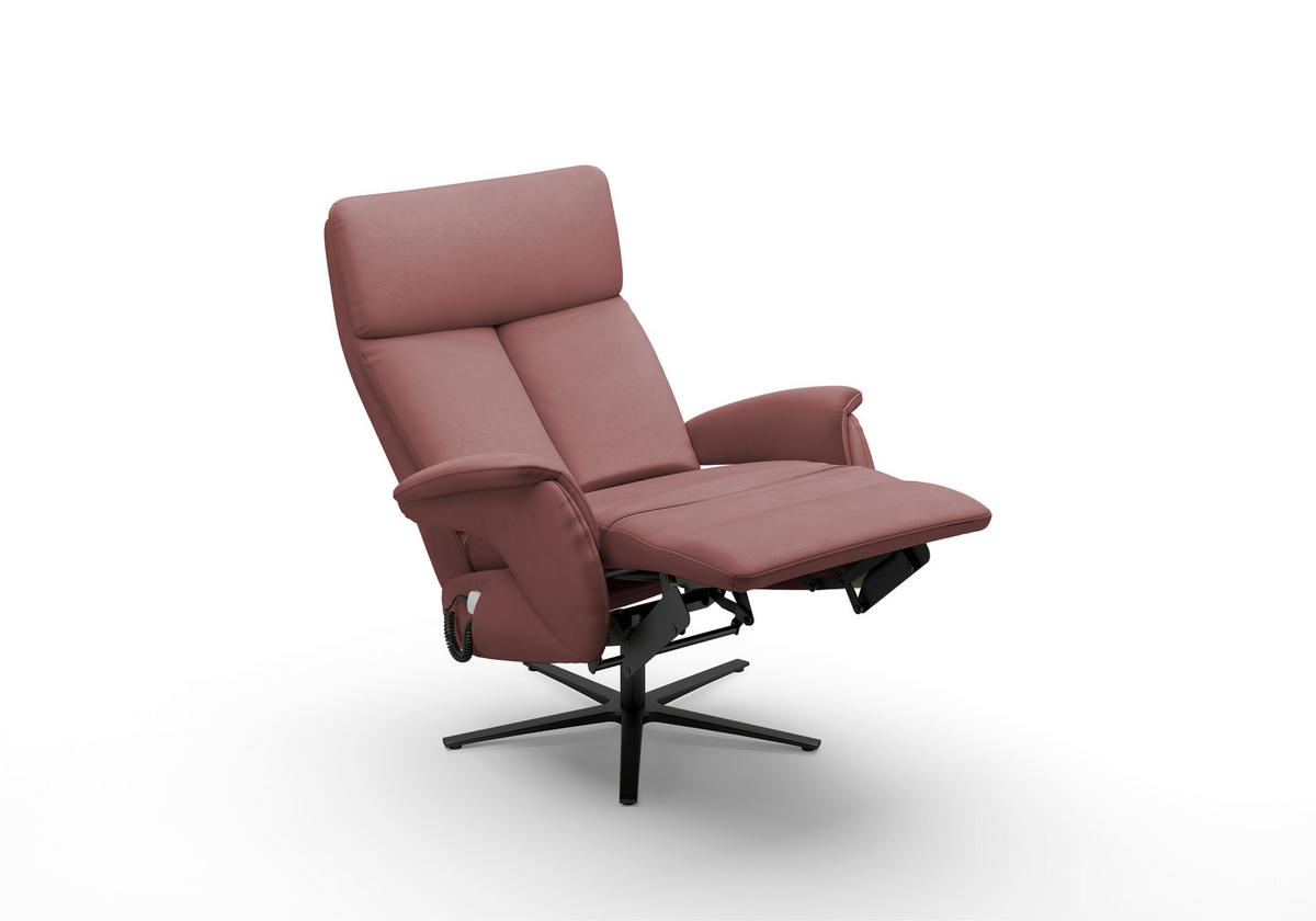 RELAXSESSEL TV TRIPLE SEVEN XTRA LARGE XL Echtleder Kopfteilverstellung, Aufstehhilfe, Fußteilverstellung, Rücken echt    - Rotbraun/Schwarz, Basics, Leder/Metall (86/120/86cm) - Sit & More