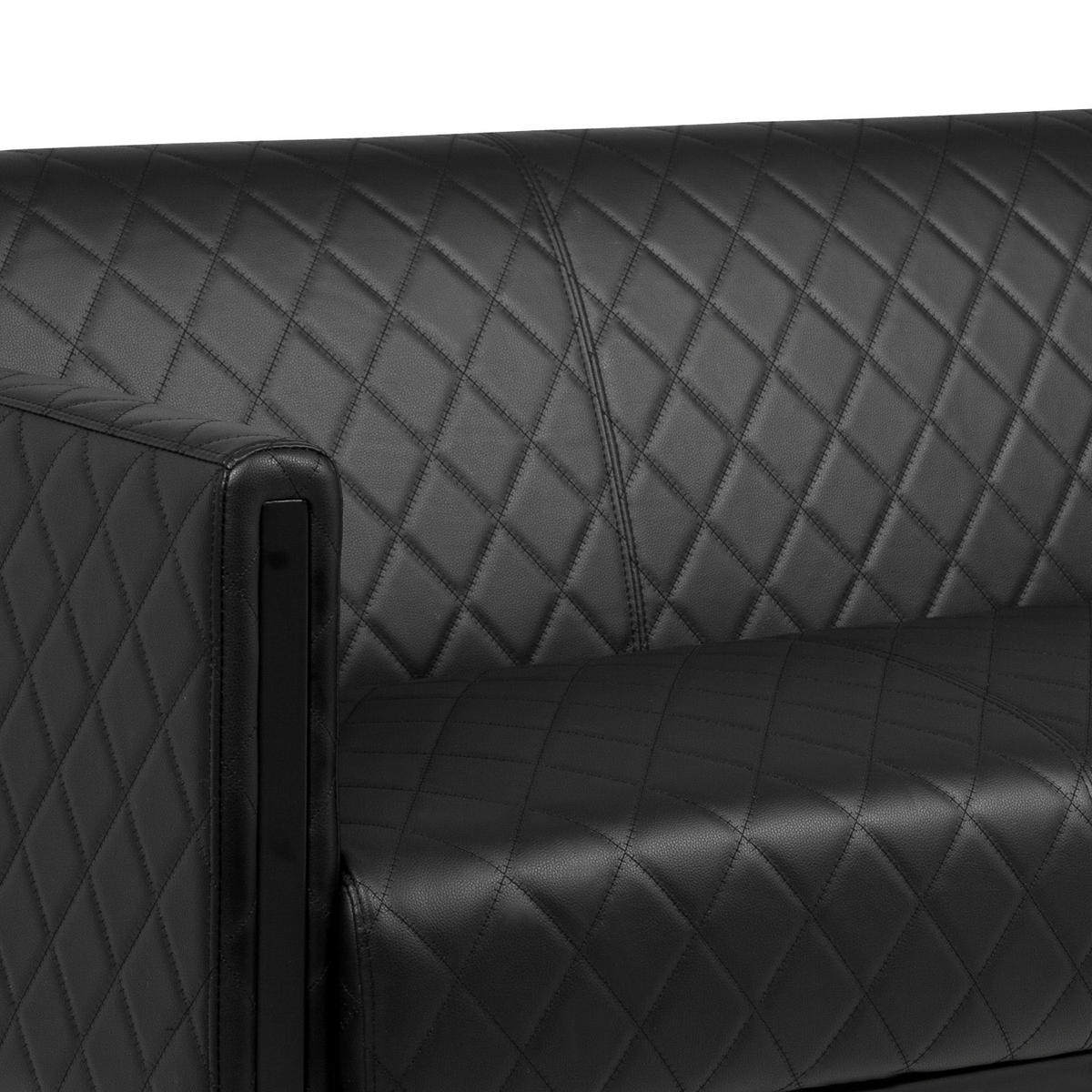 3-SITZER-SOFA in Lederlook Schwarz  - Schwarz, MODERN, Textil/Metall (159/78/71cm) - MID.YOU