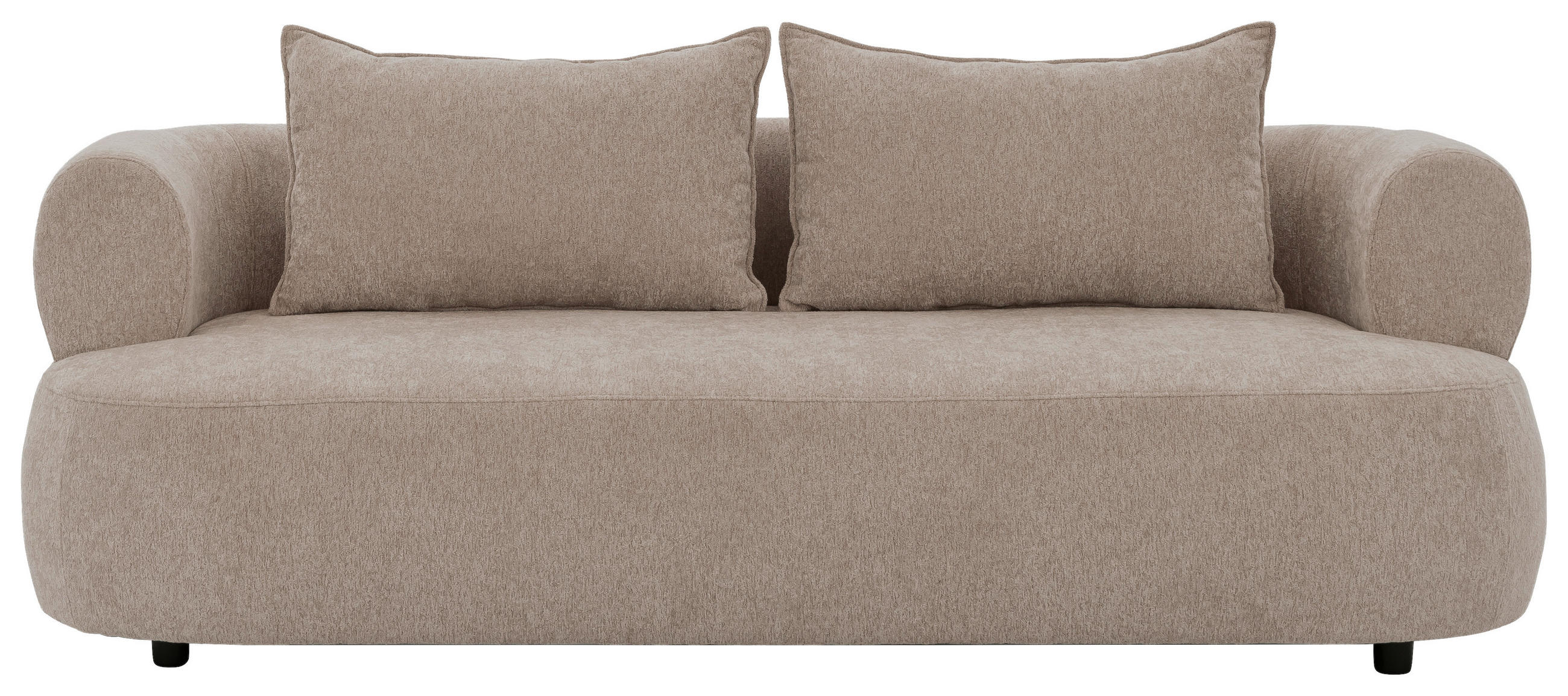 3-SITZER-SOFA Chenille Hellbraun  - Hellbraun/Schwarz, Design, Kunststoff/Textil (200/76/96cm) - Livetastic
