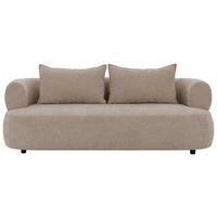3-SITZER-SOFA Chenille Hellbraun  - Hellbraun/Schwarz, Design, Kunststoff/Textil (200/76/96cm) - Livetastic