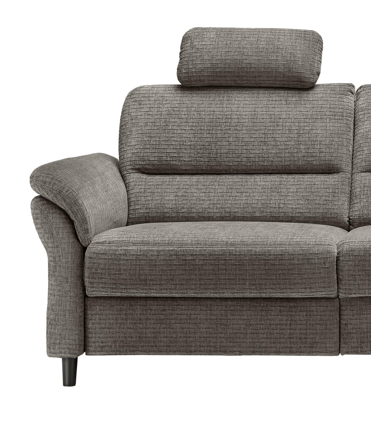 ECKSOFA in Mikrofaser Graubraun  - Graubraun/Schwarz, Modern, Holz/Textil (266/190cm) - Livetastic