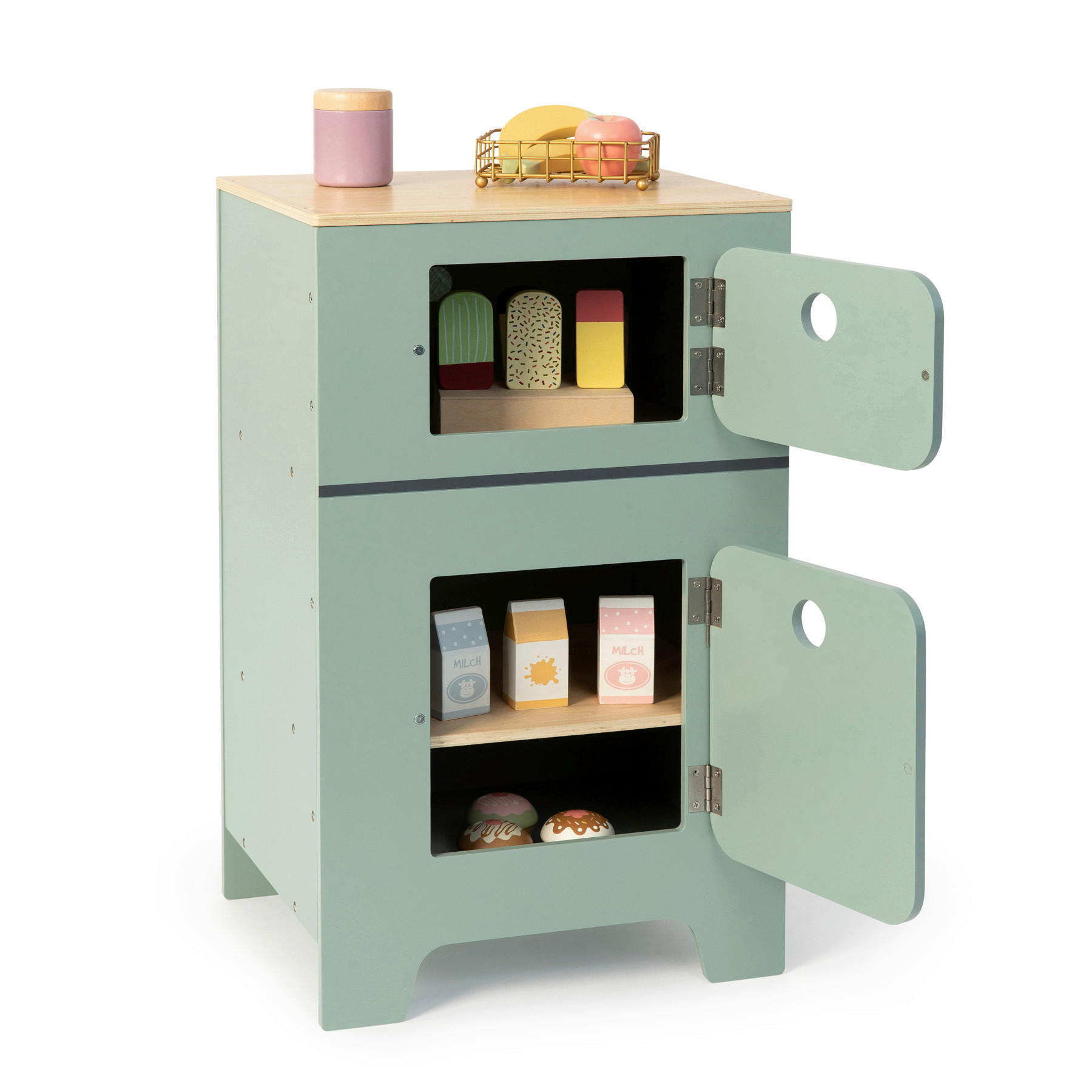 KINDERKÜCHE MIX & MATCH  - Salbeigrün/Naturfarben, Basics, Holz/Holzwerkstoff (35/31,5/60cm) - MUSTERKIND