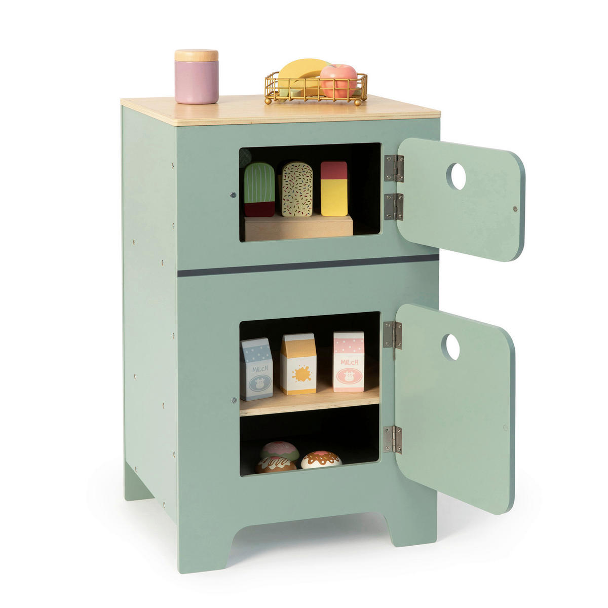 KINDERKÜCHE MIX & MATCH  - Salbeigrün/Naturfarben, Basics, Holz/Holzwerkstoff (35/31,5/60cm) - MUSTERKIND