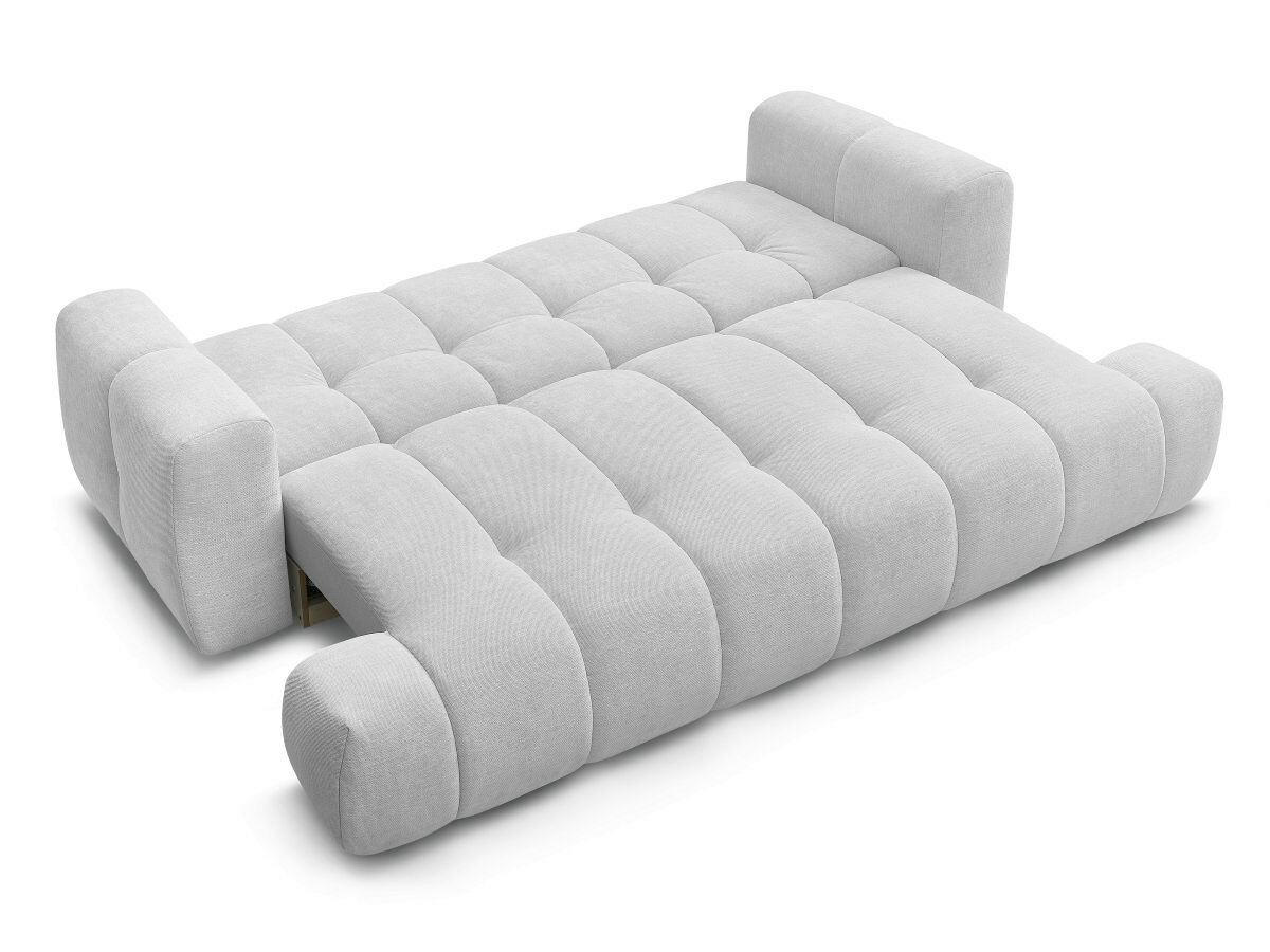 SCHLAFSOFA FUJI Leinenoptik Hellgrau  inkl.  - Hellgrau/Schwarz, MODERN, Kunststoff/Textil (251/113/88cm)