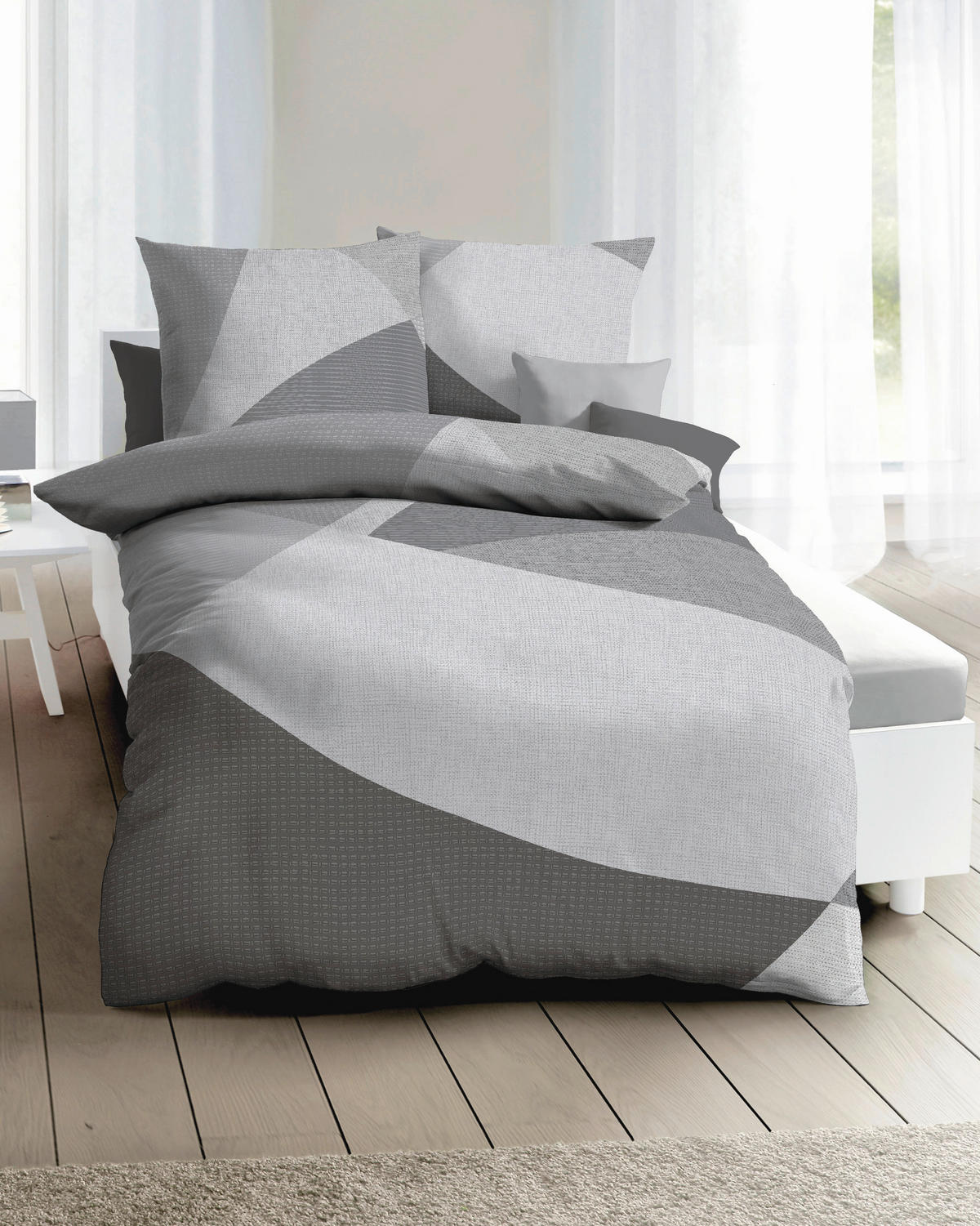 POSTELJINA 140/200 cm  VISTA  - siva/prirodne boje, Konvencionalno, tekstil (140/200cm) - Kaeppel