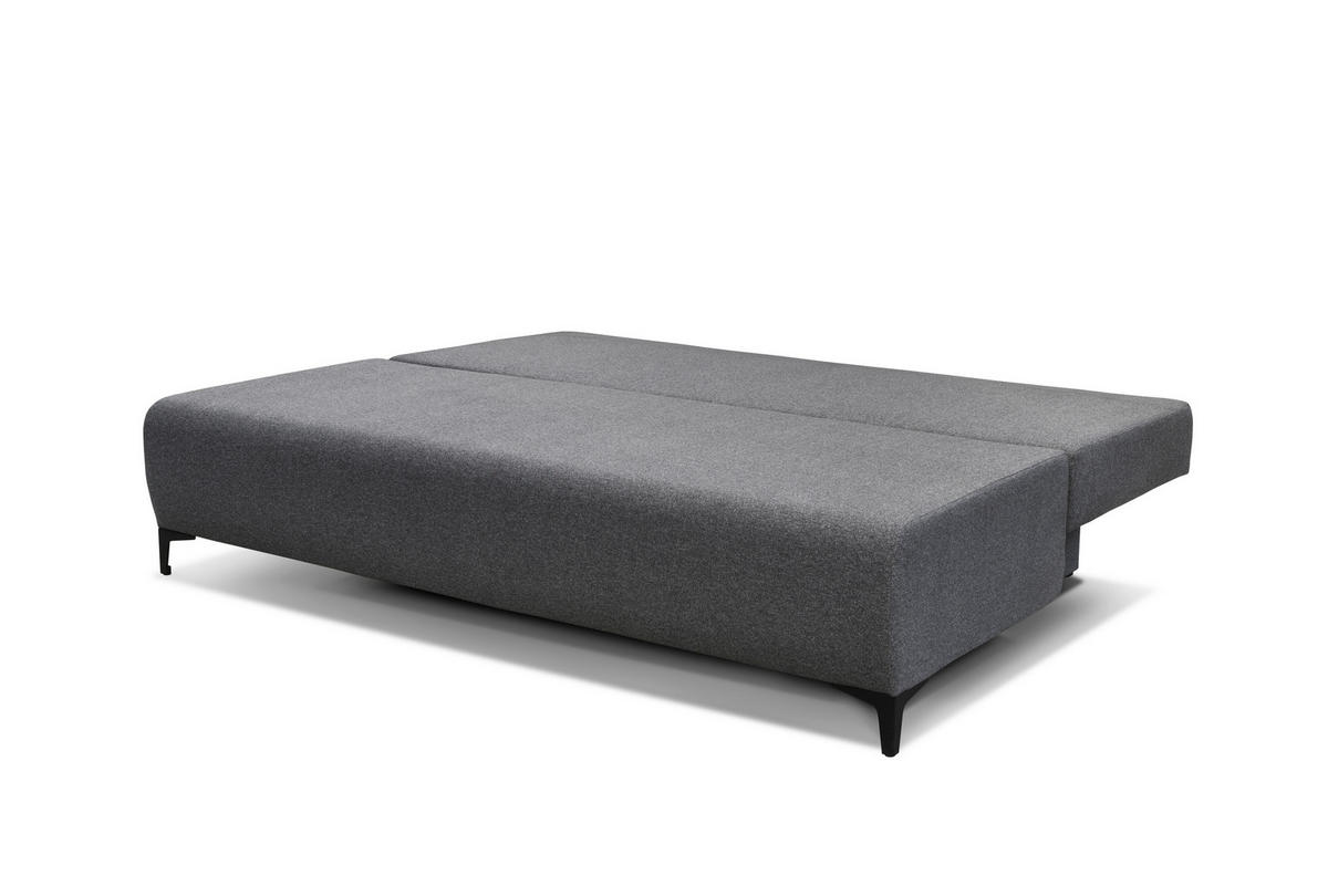 BOXSPRINGSOFA  mit Schlafen auf Sitzhöhe Mikrofaser Dunkelgrau  - Dunkelgrau/Schwarz, MODERN, Textil/Metall (201/100/105cm) - MID.YOU