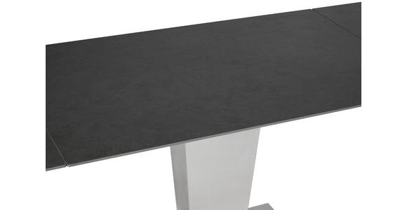 ESSTISCH Anthrazit, Edelstahlfarben rechteckig  ausziehbar  - Edelstahlfarben/Anthrazit, Design, Keramik/Metall (120-179/80/76cm) - Novel