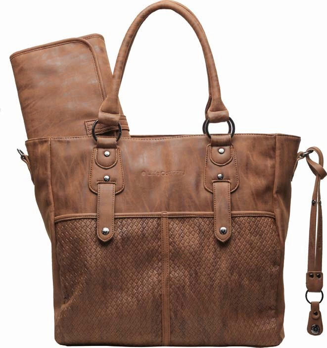 WICKELTASCHE Little Company  - Cognac, Trend, Kunststoff/Textil (33/36/15cm)