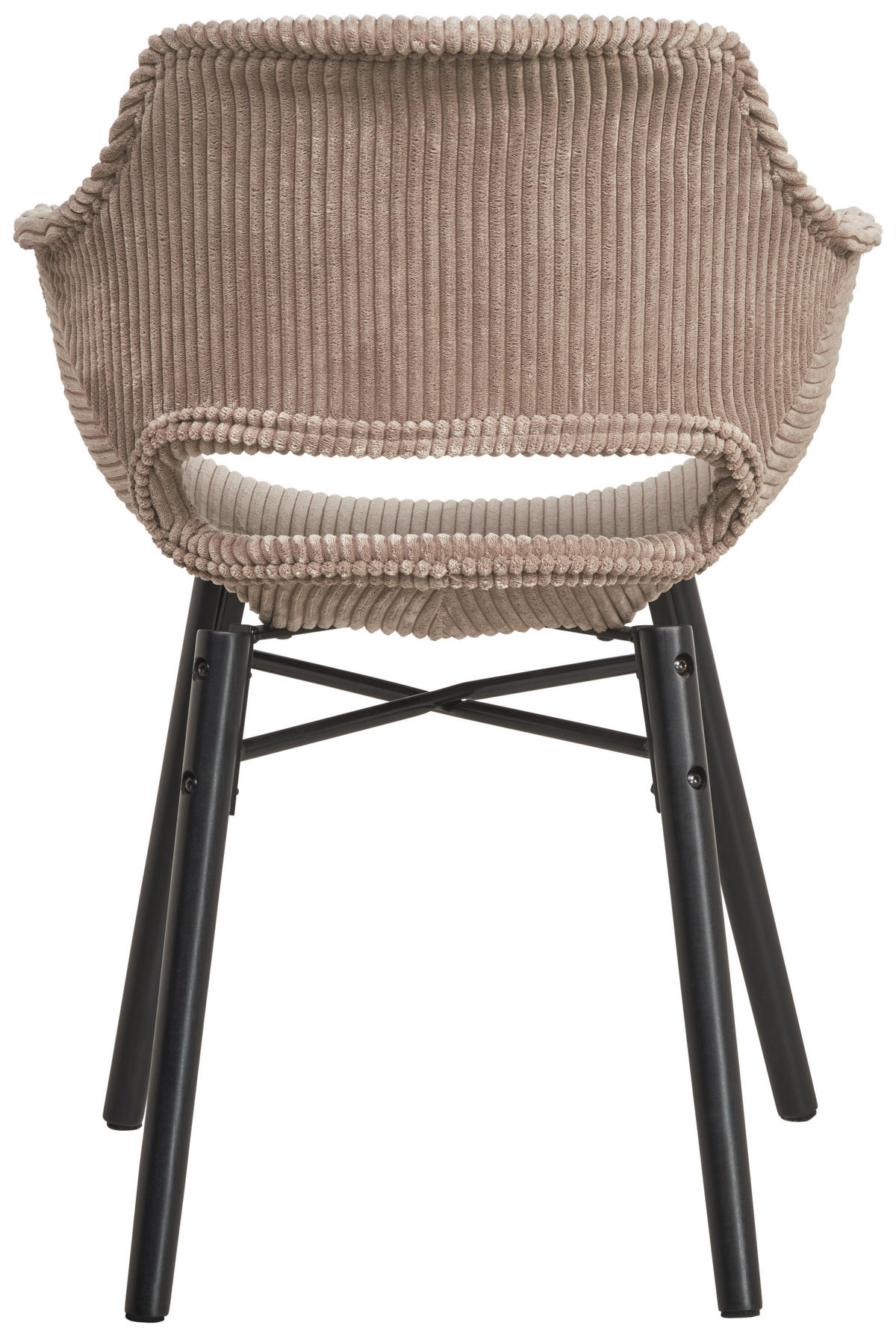 ARMLEHNSTUHL Cord matt  - Schwarz/Braun, Modern, Holz/Kunststoff (58/81/61cm) - MID.YOU