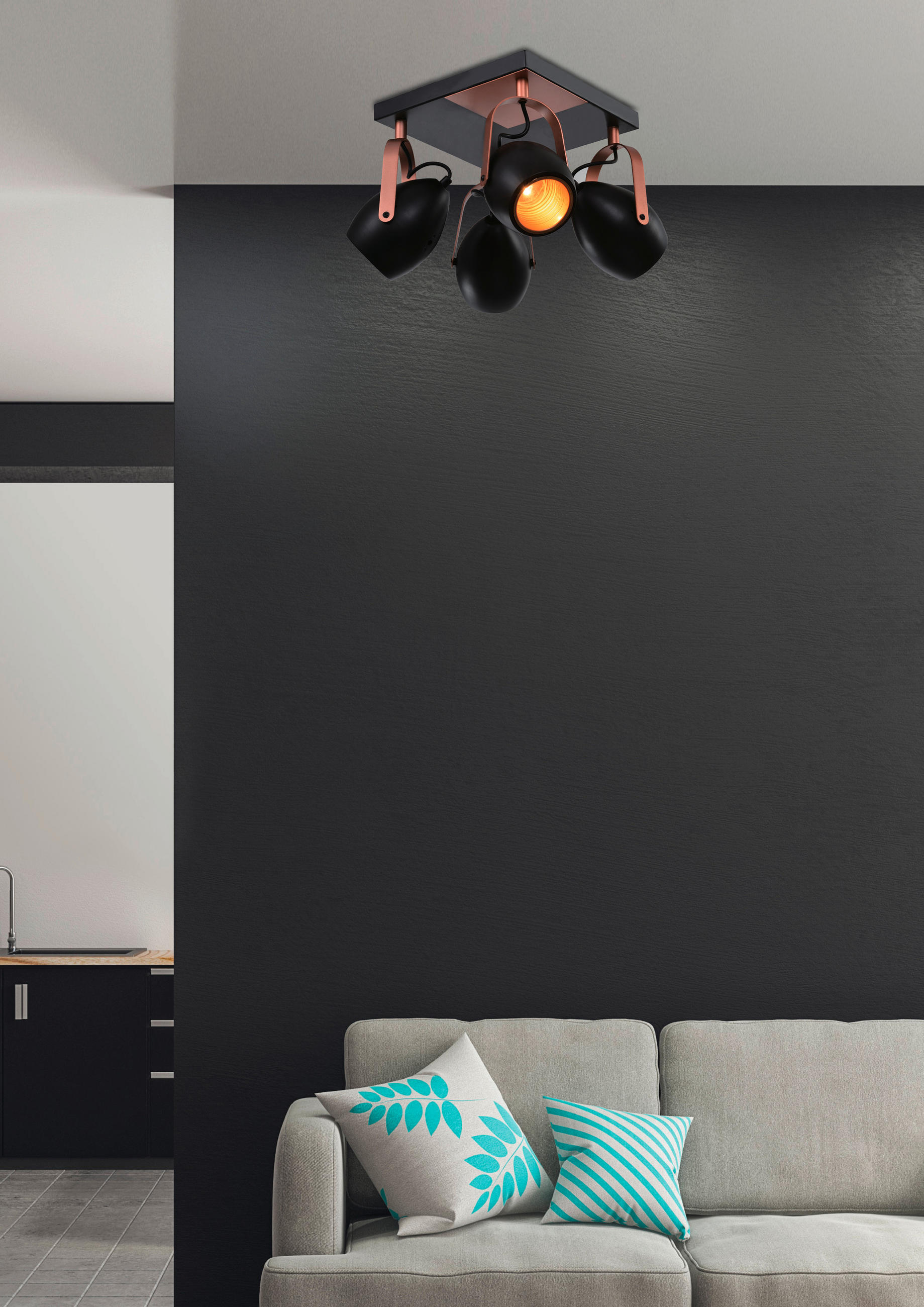 TAKSPOTLIGHT 32/32/23 cm   - svart, Design, metall (32/32/23cm)