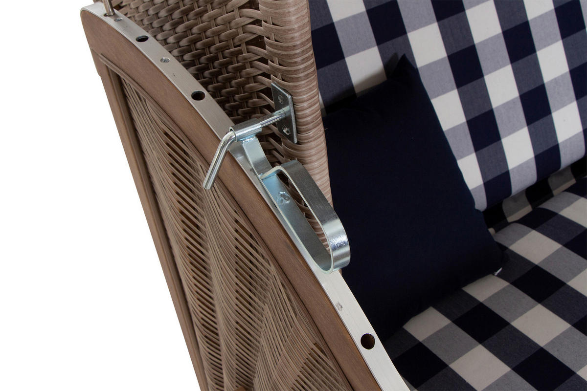 STRANDKORB - Blau/Weiß, KONVENTIONELL, Holz/Kunststoff (130/80/165cm) - Siena Garden