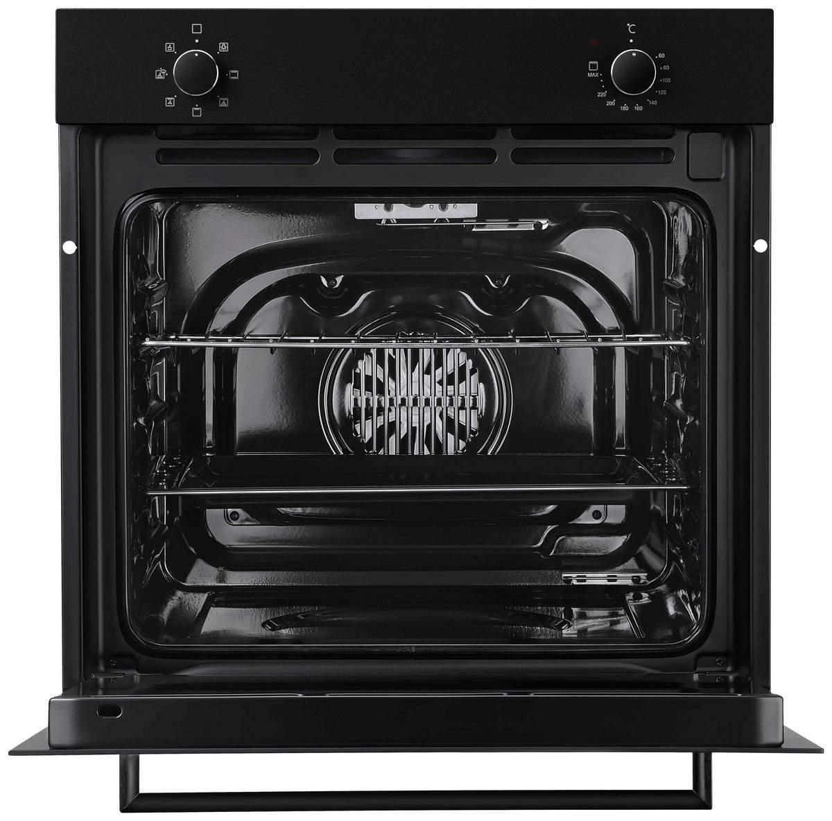 EINBAUBACKOFEN AB121MS-26  - Schwarz, Basics, Glas/Metall (59,4/59,5/52,1cm) - Respekta