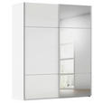 SCHWEBETÜRENSCHRANK 181/223/68 cm 2-türig Weiß  - Alufarben/Weiß, KONVENTIONELL, Glas/Holzwerkstoff (181/223/68cm) - Novel
