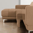 ECKSOFA in Webstoff Braun  - Chromfarben/Braun, Design, Textil/Metall (187/260cm) - Xora