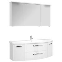 BADEZIMMER 3-teilig  in 144 cm  - Chromfarben/Weiß Hochglanz, MODERN, Glas/Keramik (144cm) - Sadena