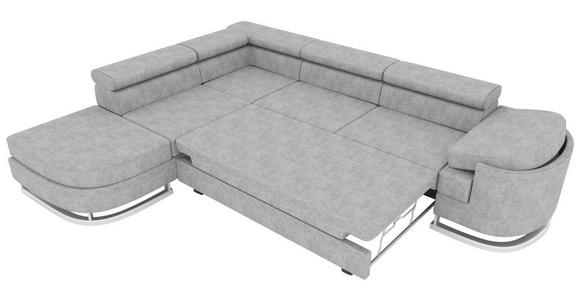 ECKSOFA in Lederlook Hellgrau  - Chromfarben/Hellgrau, KONVENTIONELL, Textil/Metall (224/278cm) - Carryhome