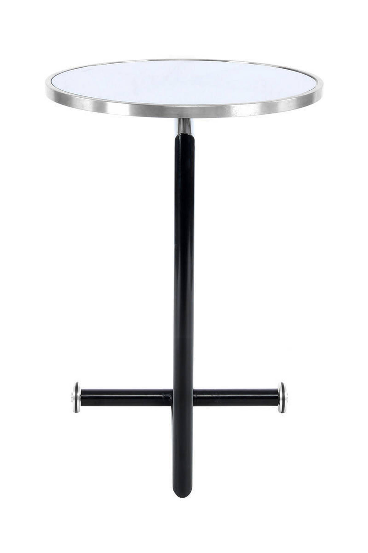 BEISTELLTISCH in Metall, Glas 46/46/62 cm  - Silberfarben/Schwarz, Basics, Glas/Metall (46/46/62cm) - Kayoom